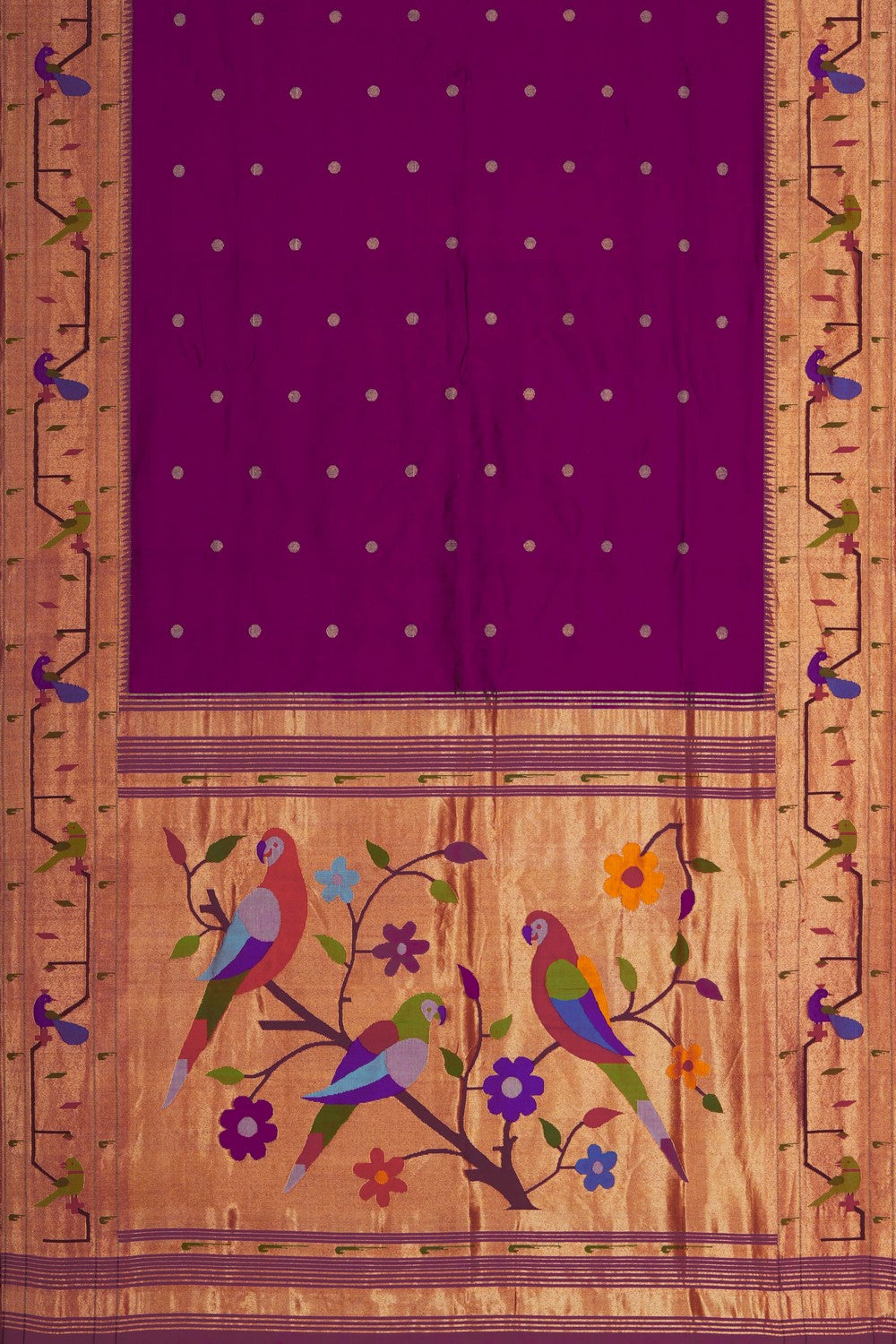 Image of Violet Paithani Silk Saree