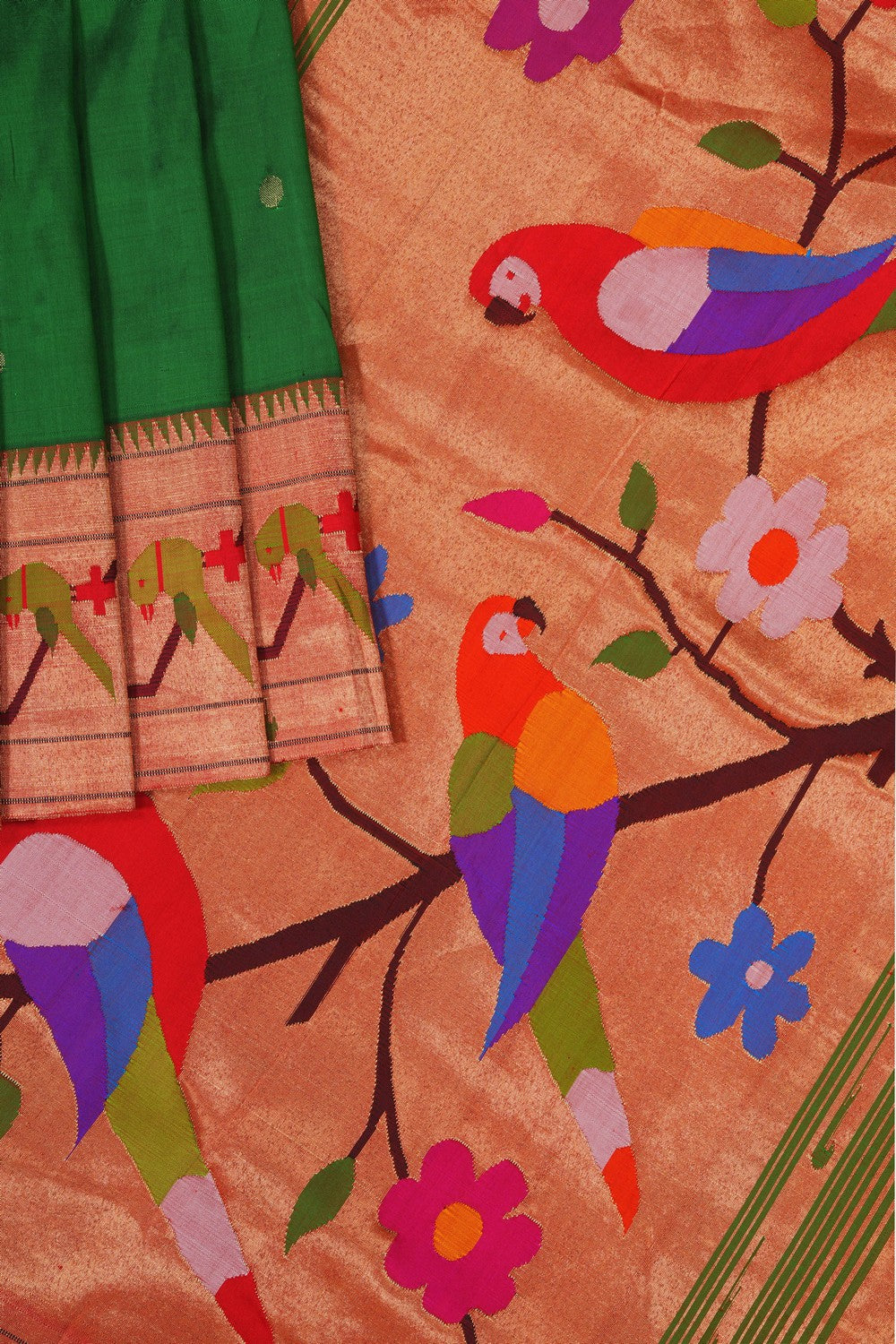 Image of Green Paithani Silk Saree