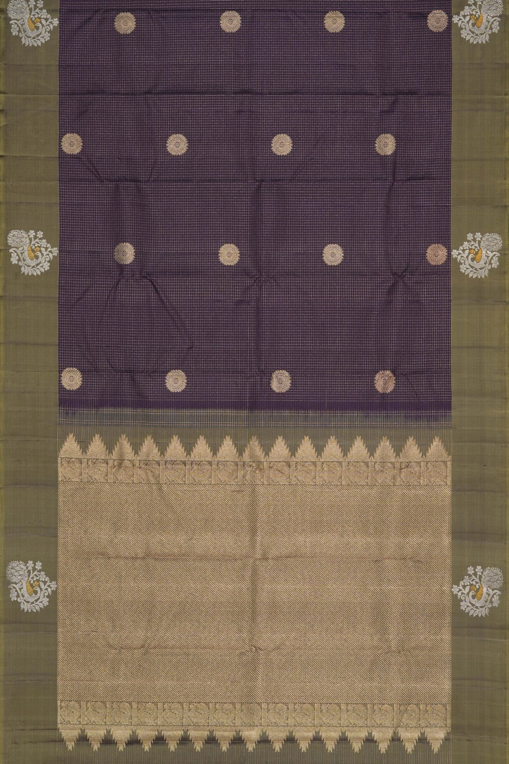 Image of Violet Arani Silk Kattam Saree