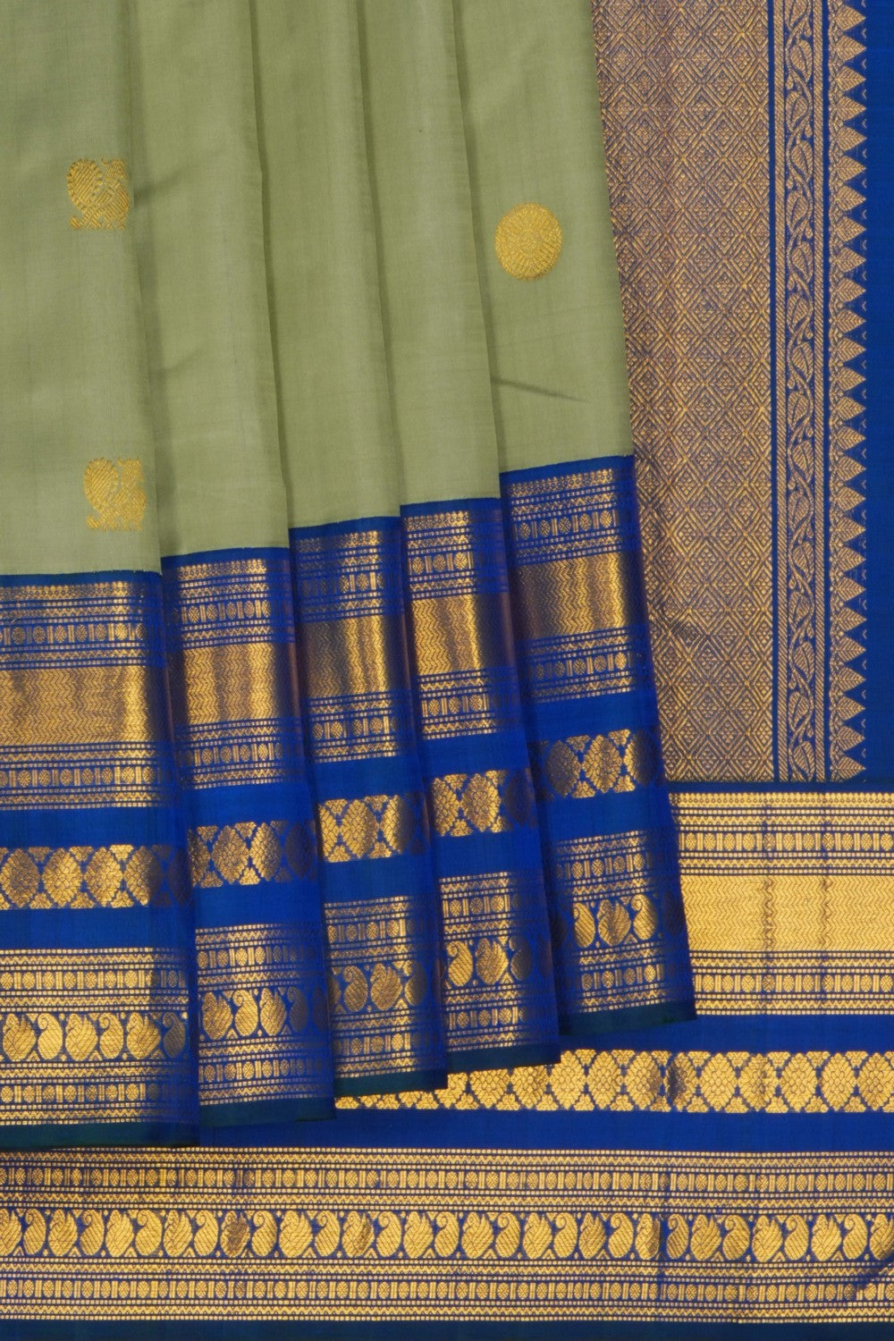 Image of Sage Green Arani Silk Saree
