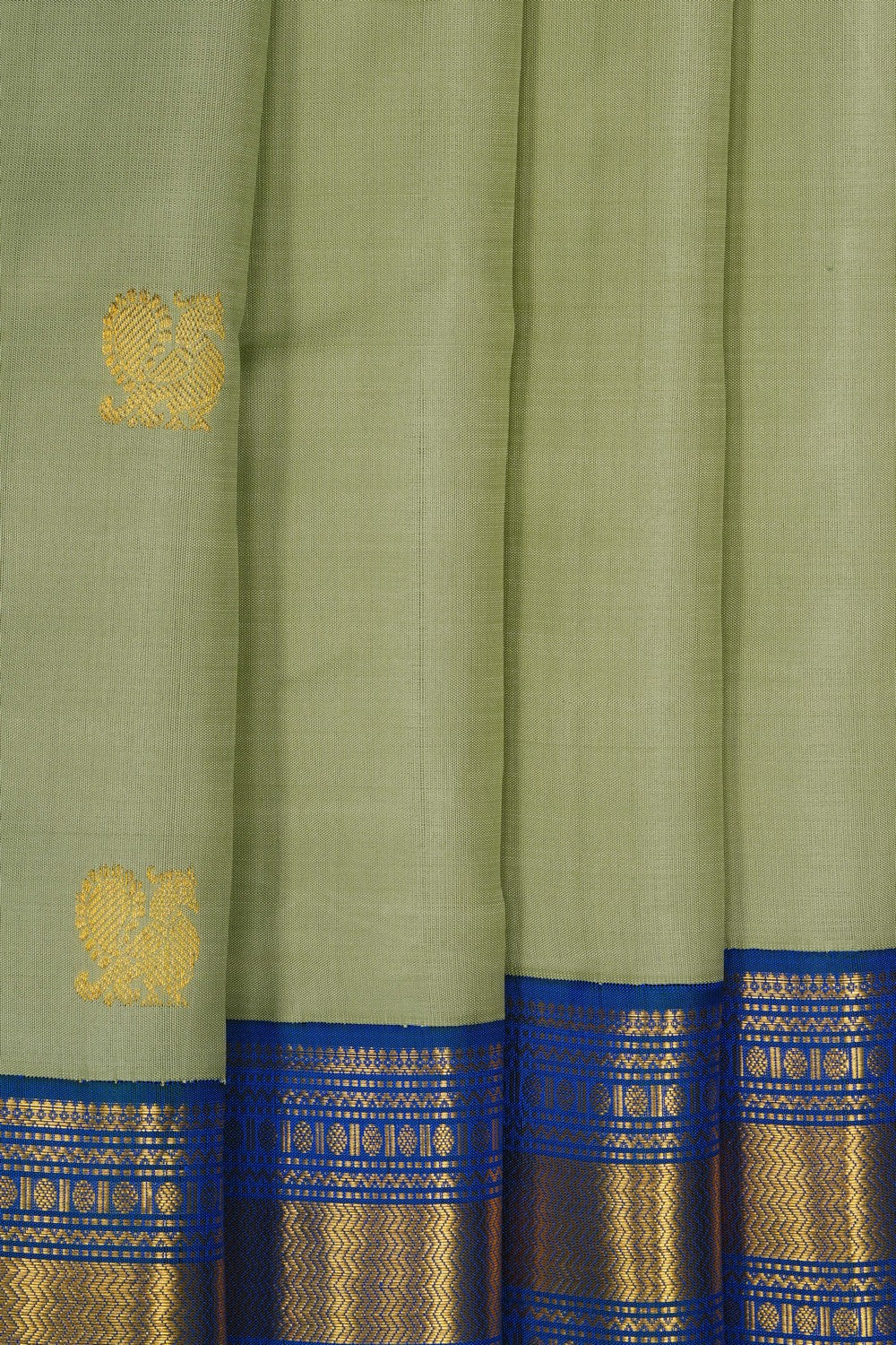 Image of Sage Green Arani Silk Saree