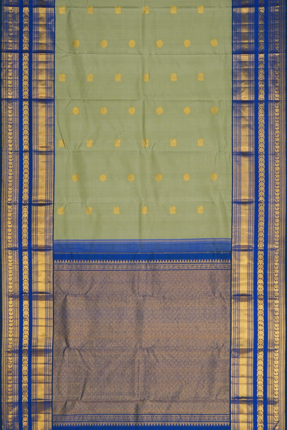 Image of Sage Green Arani Silk Saree