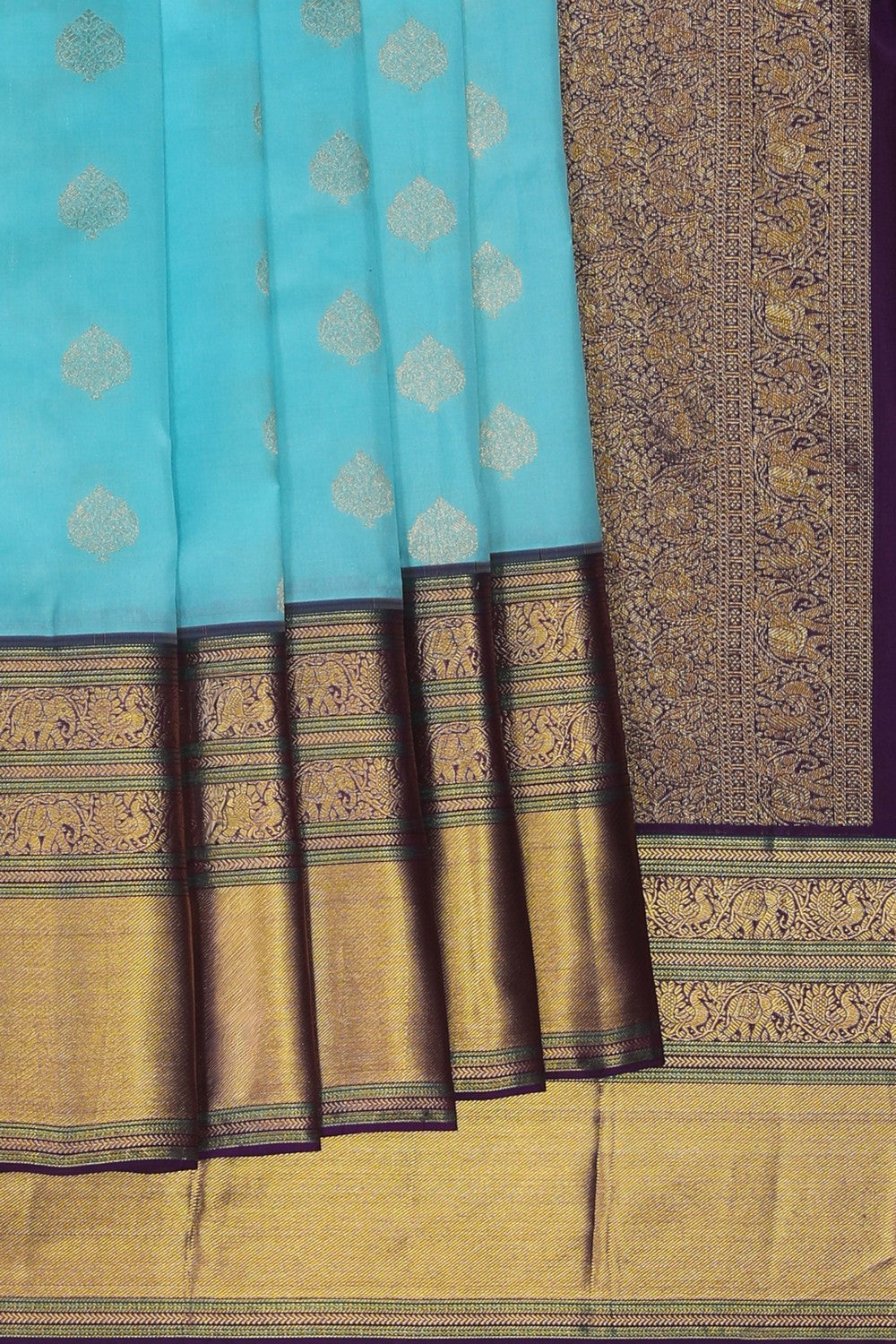 Image of Sea Blue South Silk Saree