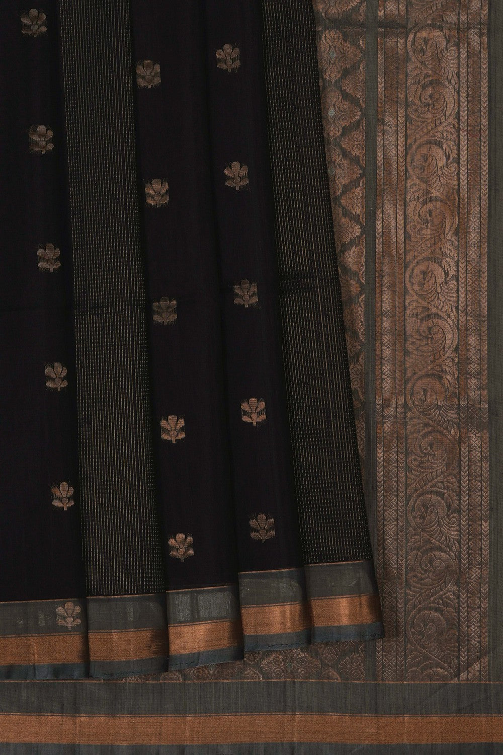 Image of Black South Silk Cotton Saree