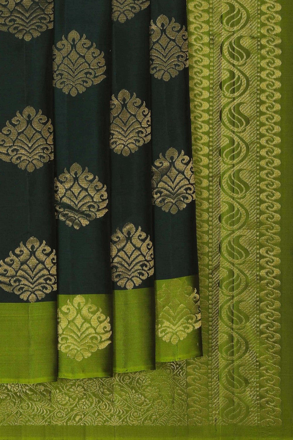 Image of Bottle Green South Silk Saree