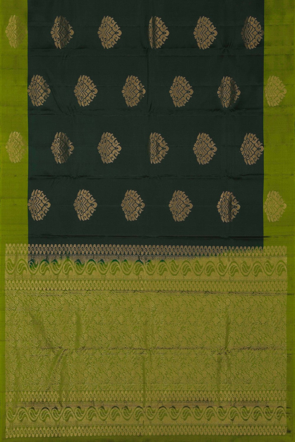 Image of Bottle Green South Silk Saree