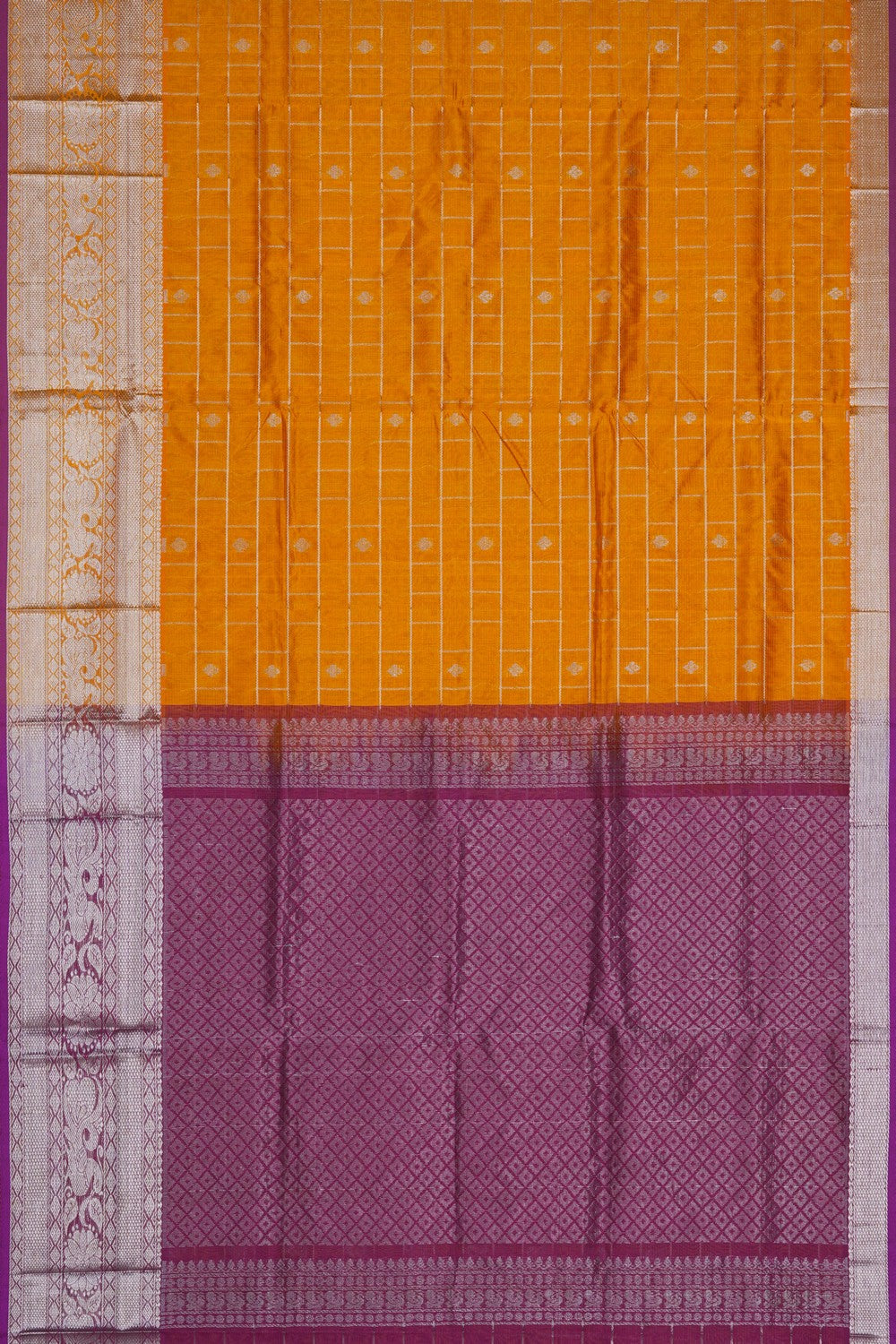 Image of Venkatagiri Silk Cotton Mustard Saree