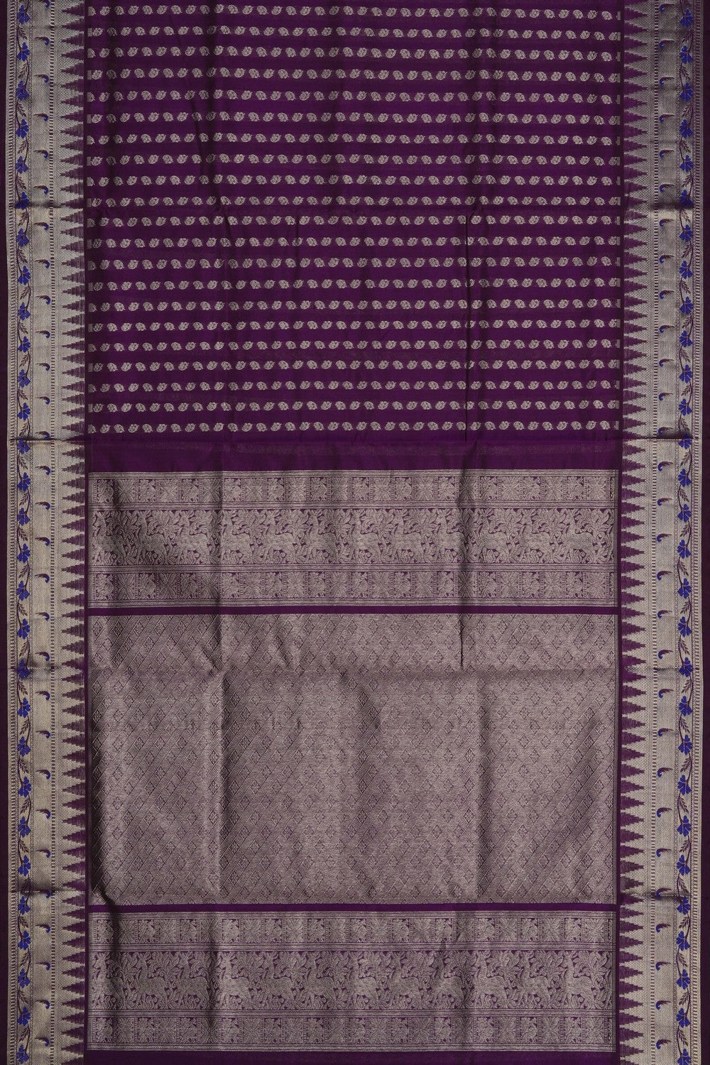 Image of Venkatagiri Silk Cotton Purple Saree