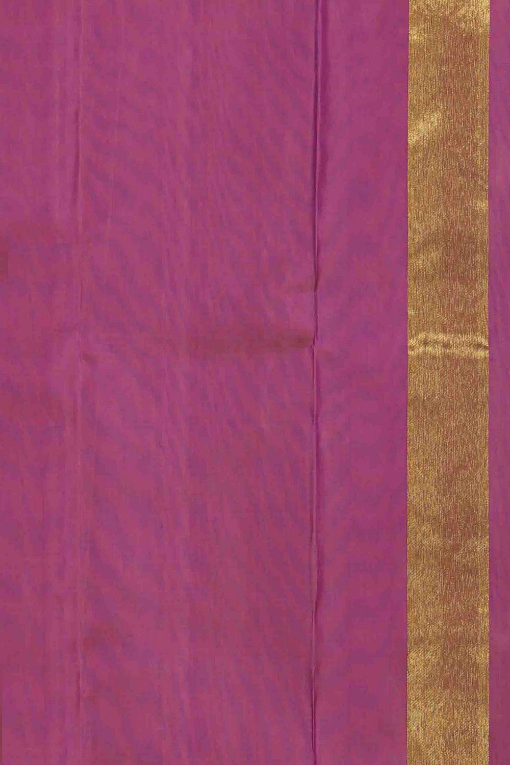 Image of Plain Off-White Arani Silk Saree with Zari Temple Border