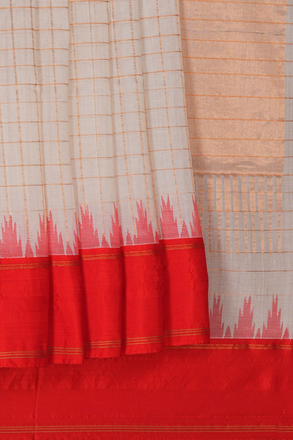 Image of Ponduru Cotton Off-White Saree