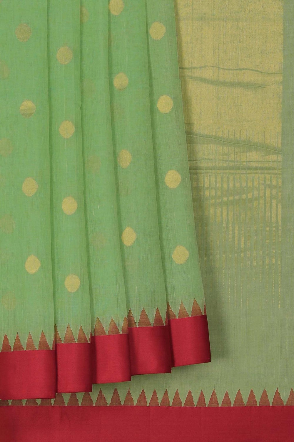 Image of Ponduru Cotton Green Saree