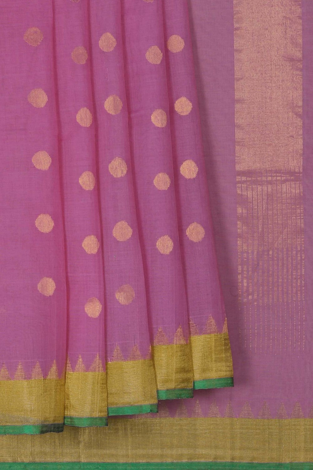 Image of Ponduru Cotton Pink Saree