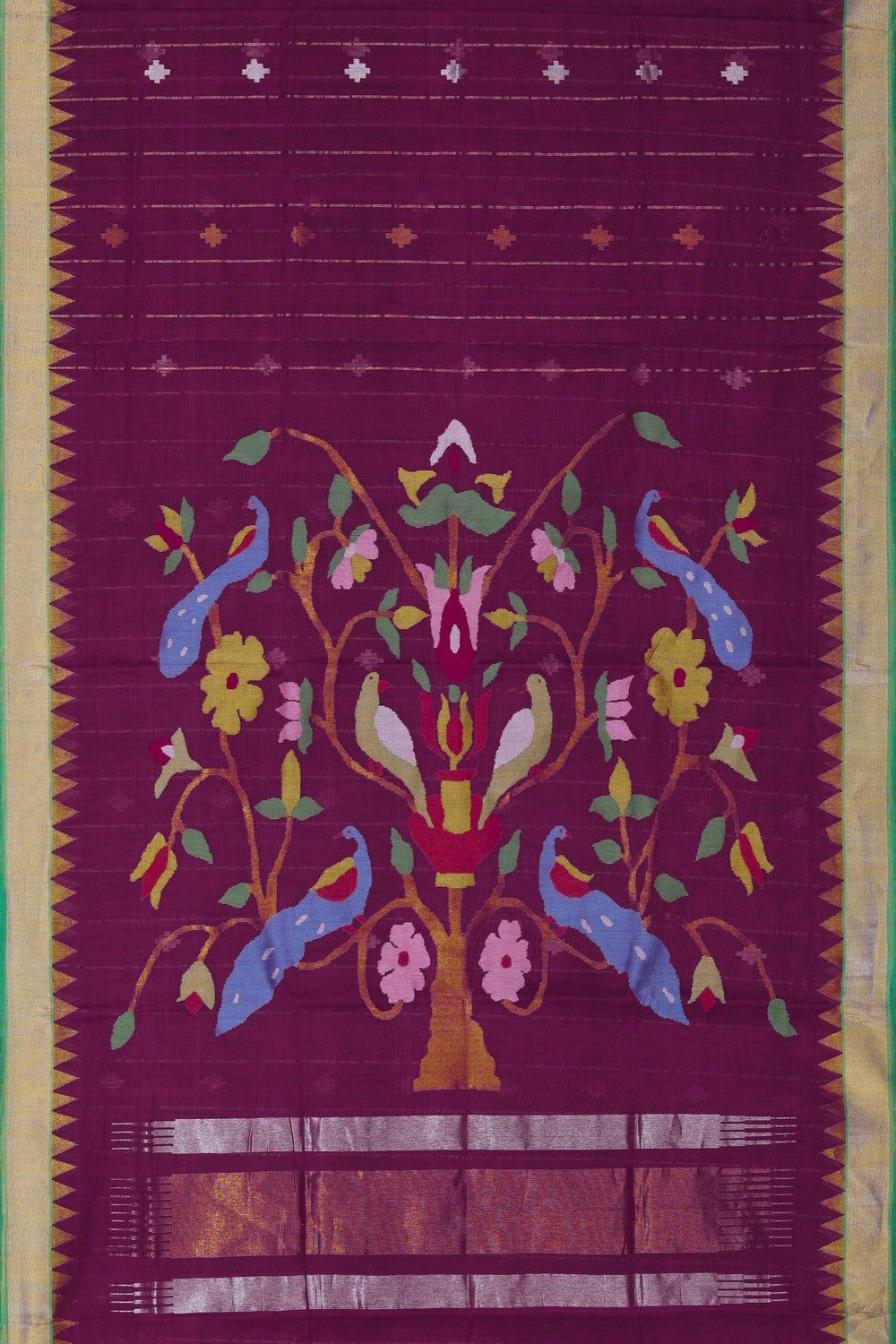 Image of Ponduru Cotton Plum Pink Saree
