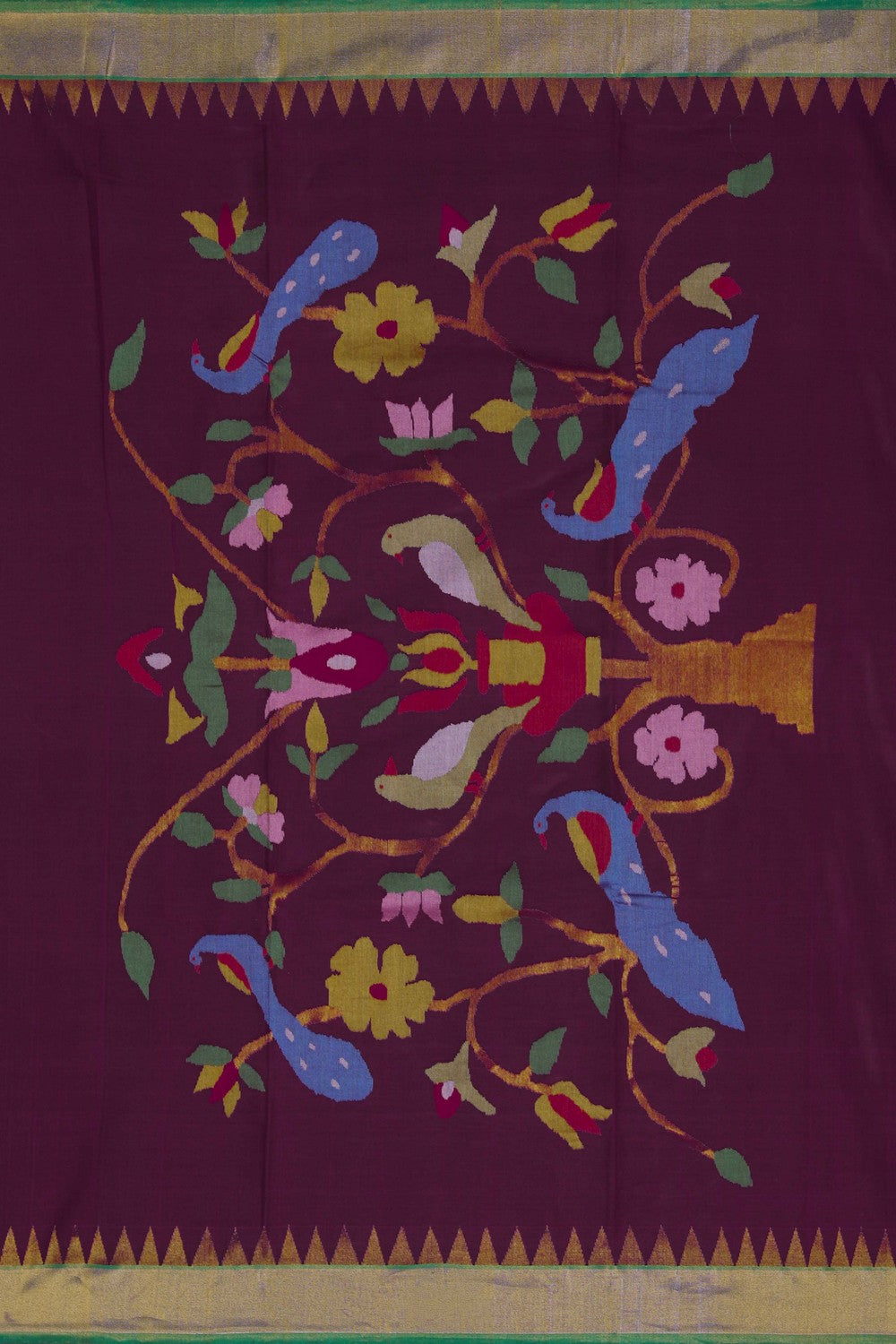 Image of Ponduru Cotton Plum Pink Saree