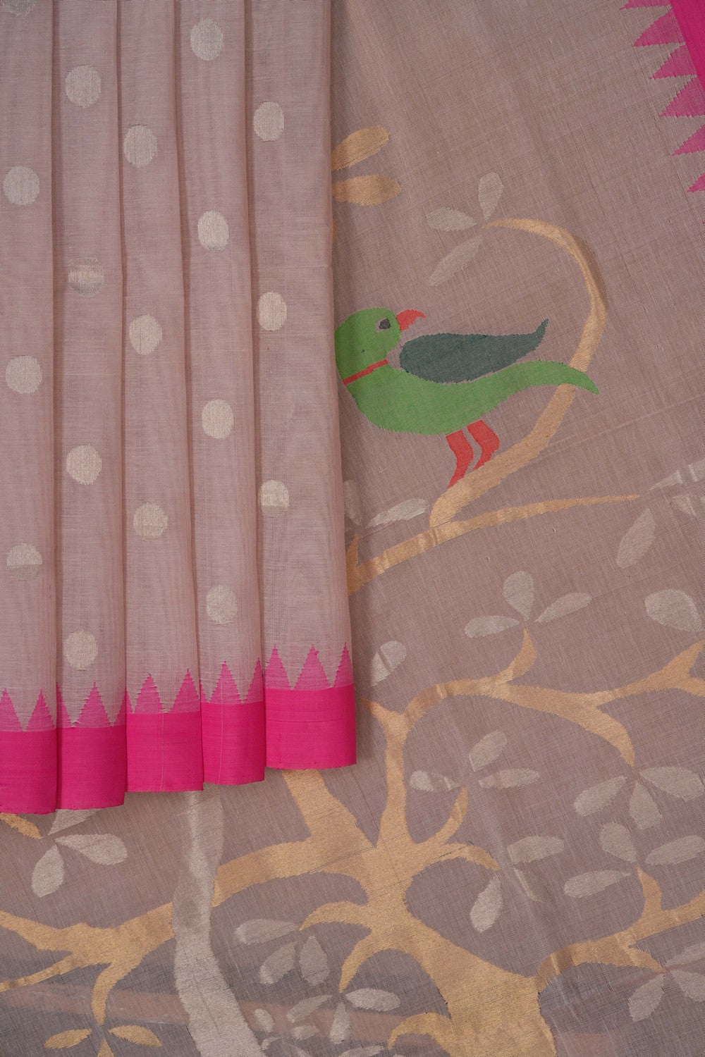 Image of Ponduru Cotton Off-White Saree