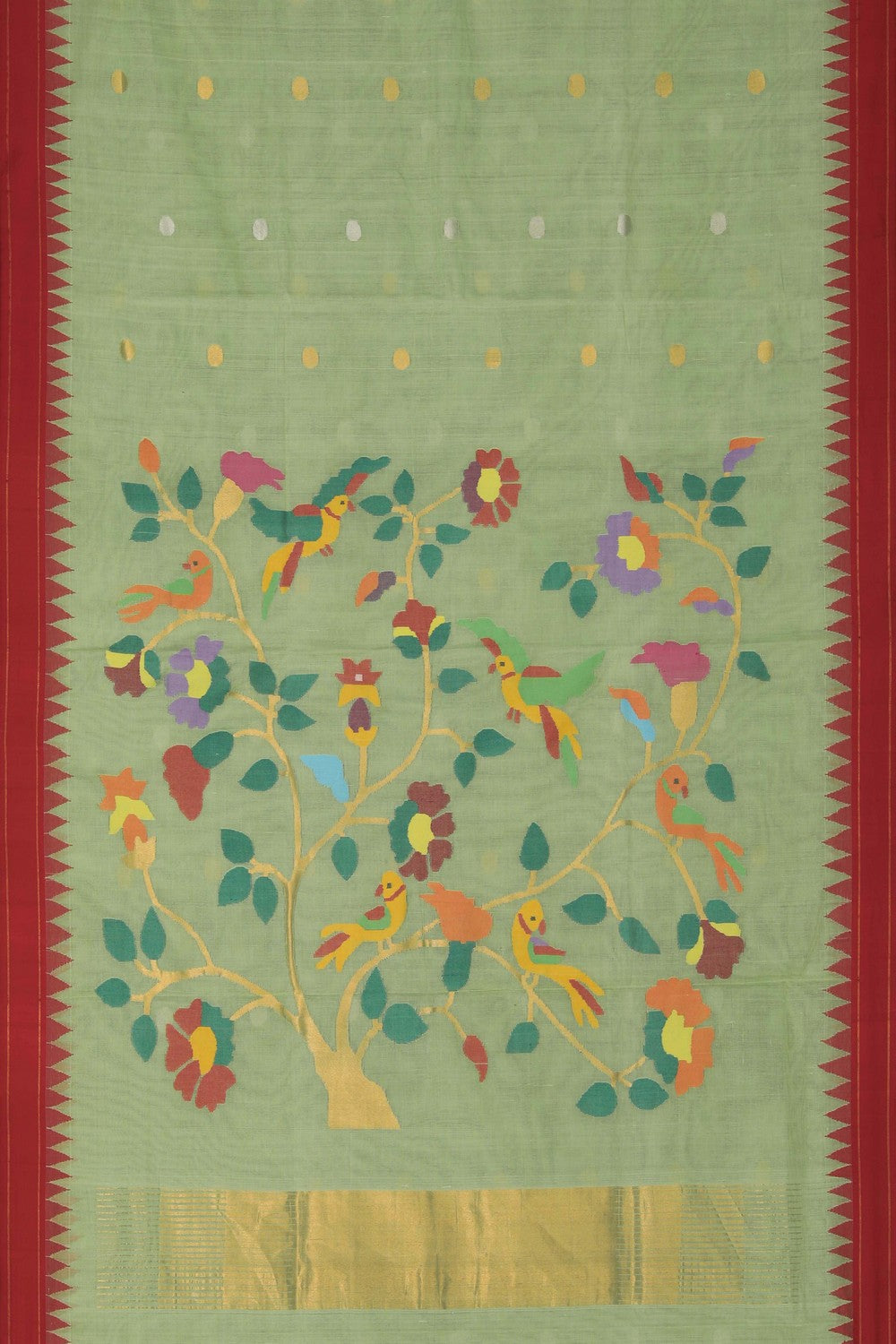 Image of Ponduru Cotton Green Saree