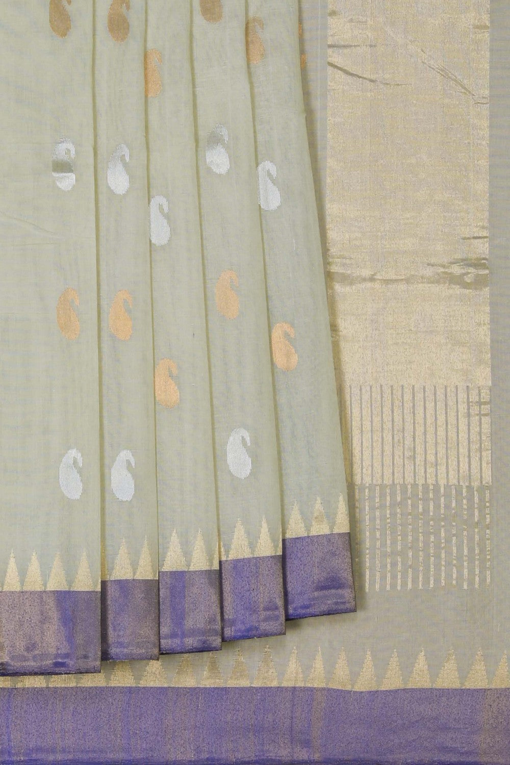 Image of Ponduru Cotton Pista-Green Saree
