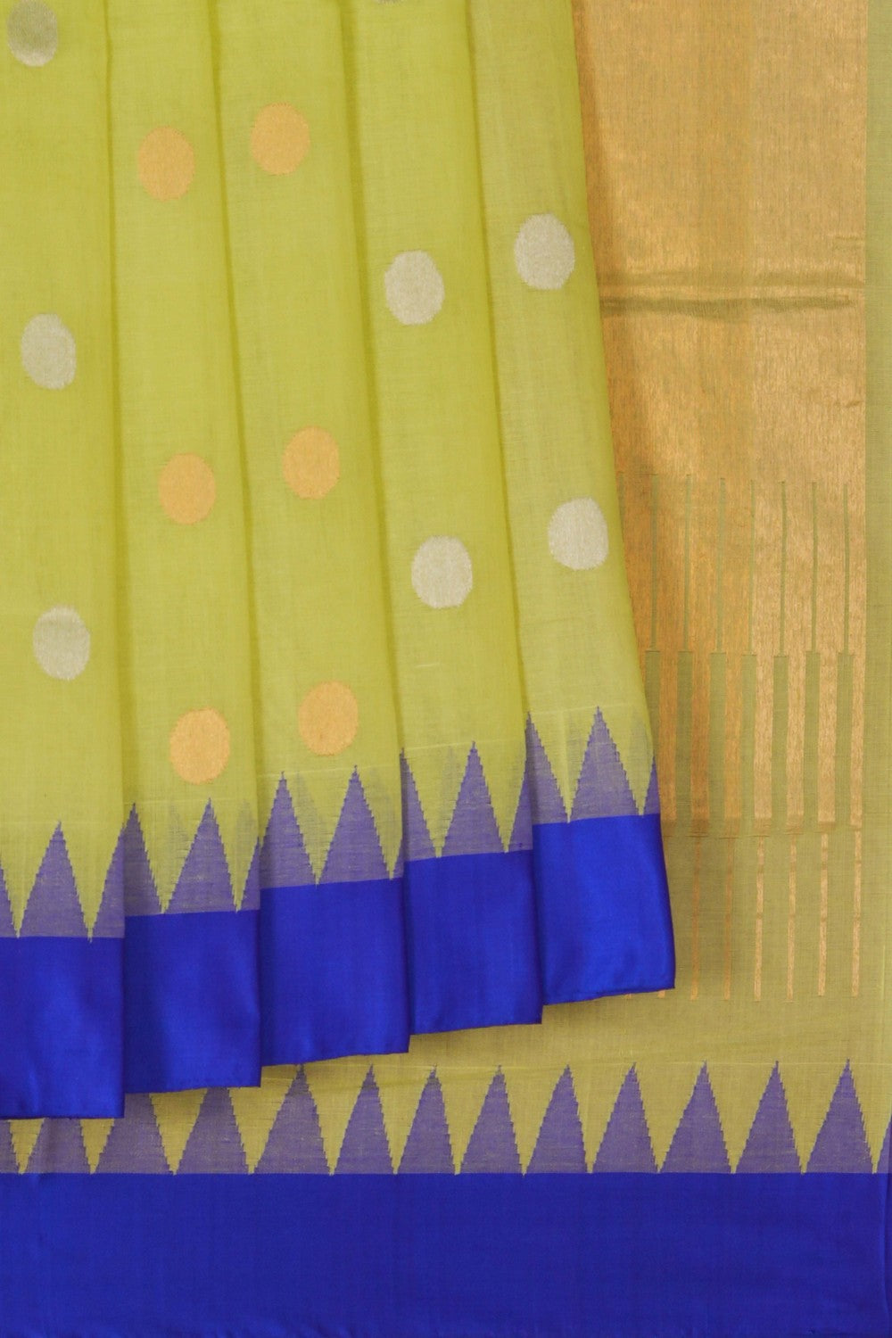 Image of Ponduru Cotton Spring Green Saree