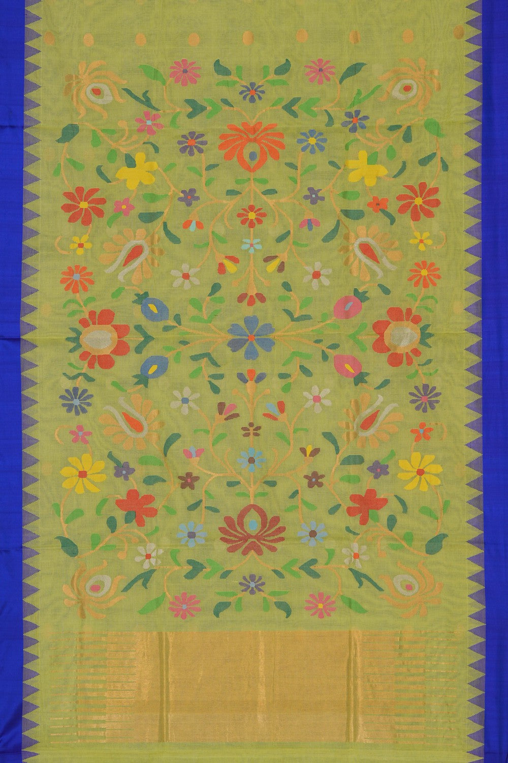 Image of Ponduru Cotton Spring Green Saree