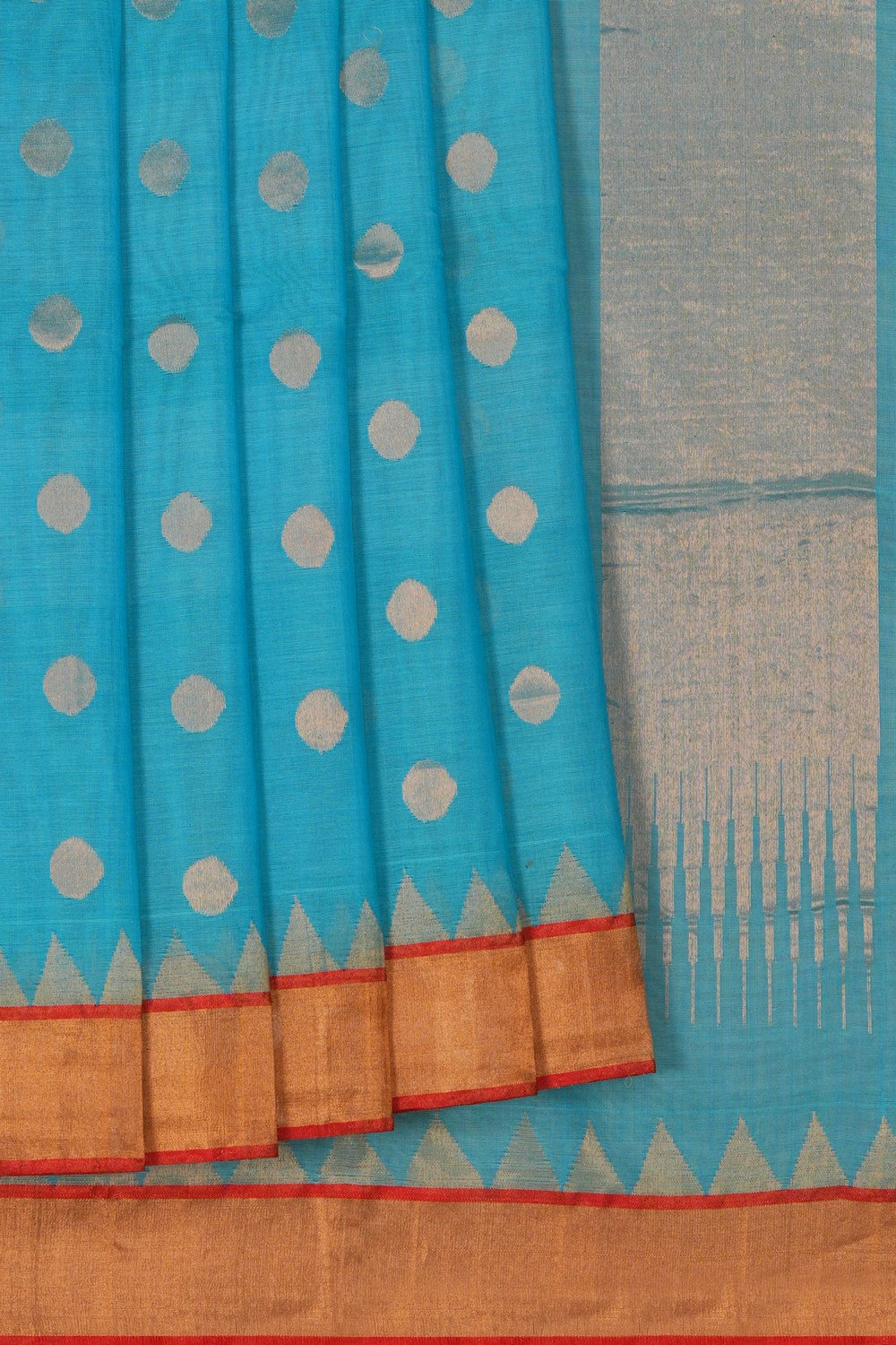 Image of Ponduru Cotton Blue Saree