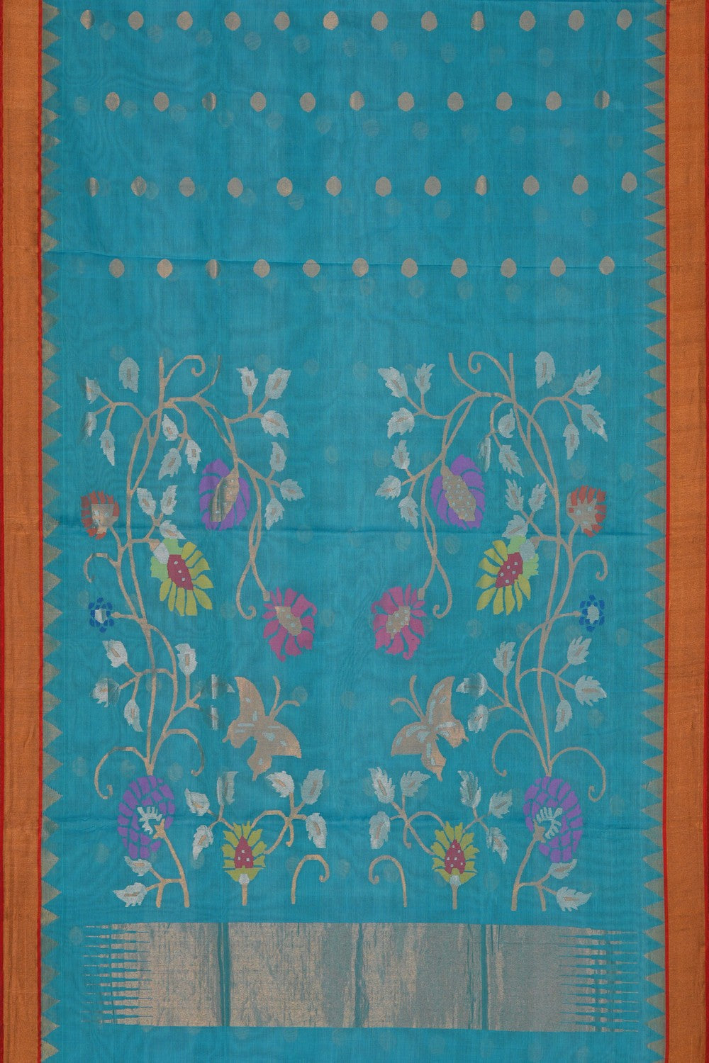 Image of Ponduru Cotton Blue Saree
