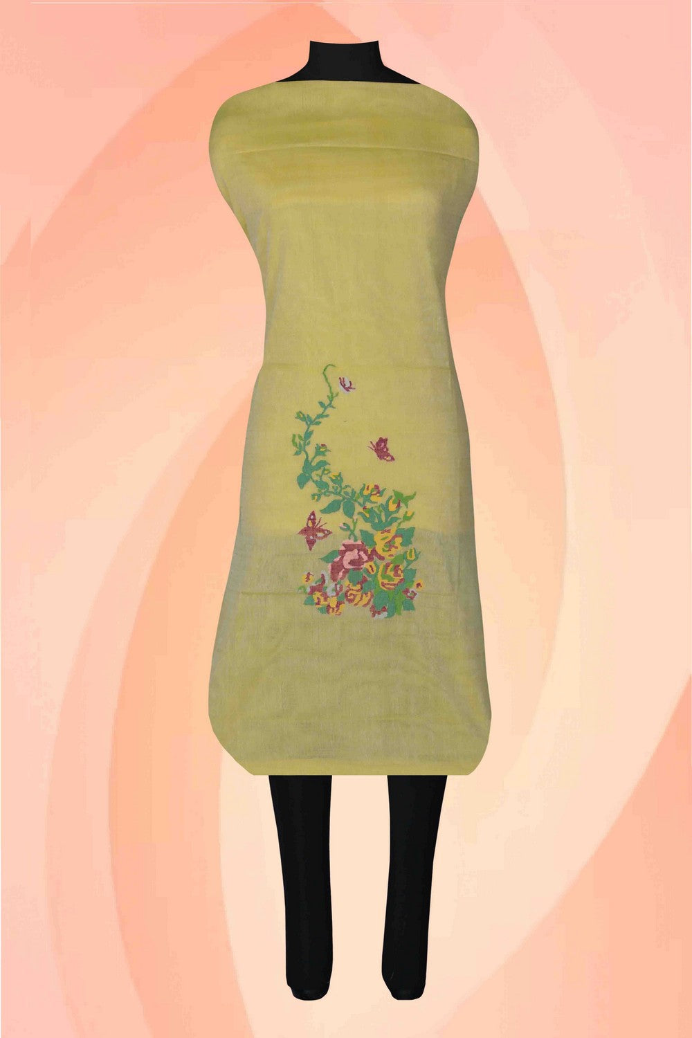Image of Ponduru handspun handwoven cotton Kurta Fabric (1 Pcs)