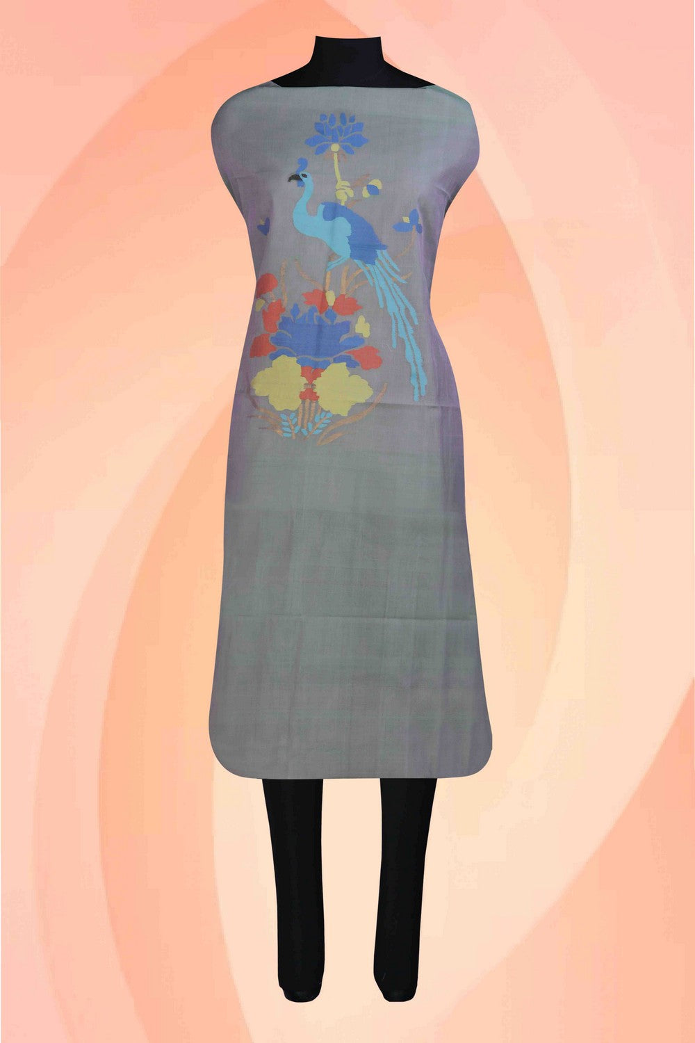 Image of Ponduru handspun handwoven cotton Kurta Fabric (1 Pcs)