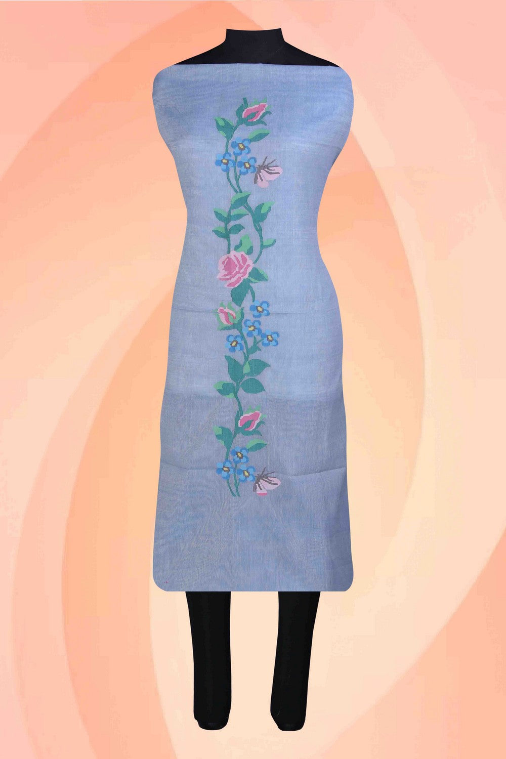Image of Ponduru handspun handwoven cotton Kurta Fabric (1 Pcs)