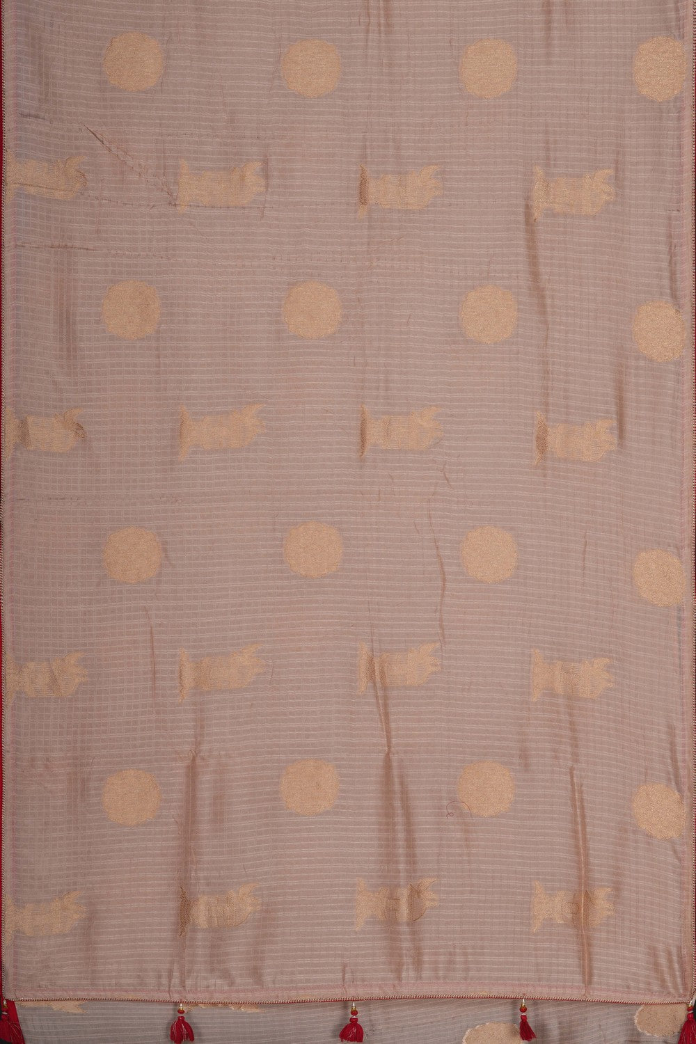 Image of Classy Beige Saree with Zari-Woven Motifs
