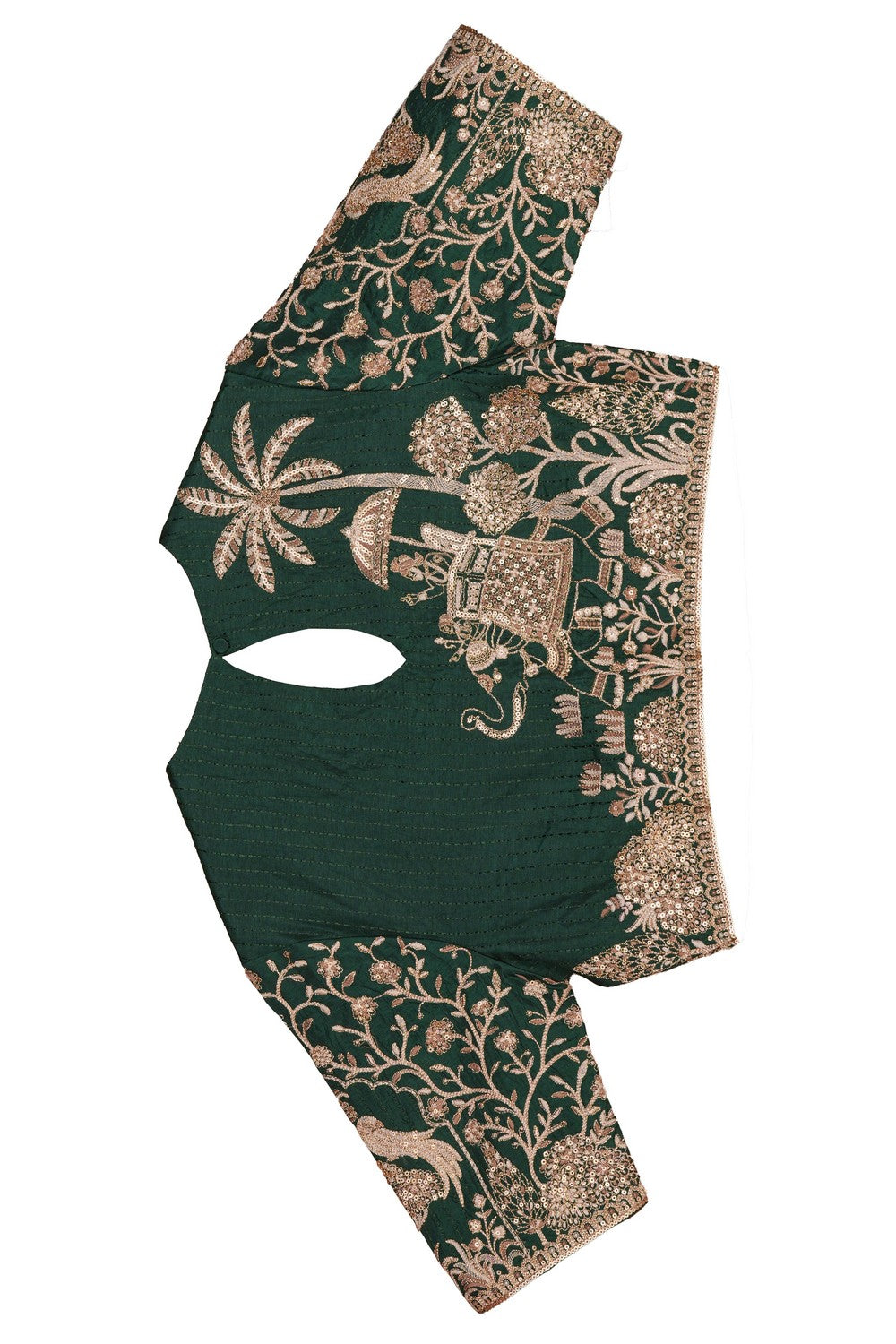 Image of Spring Green Saree with Zari-Woven Motifs