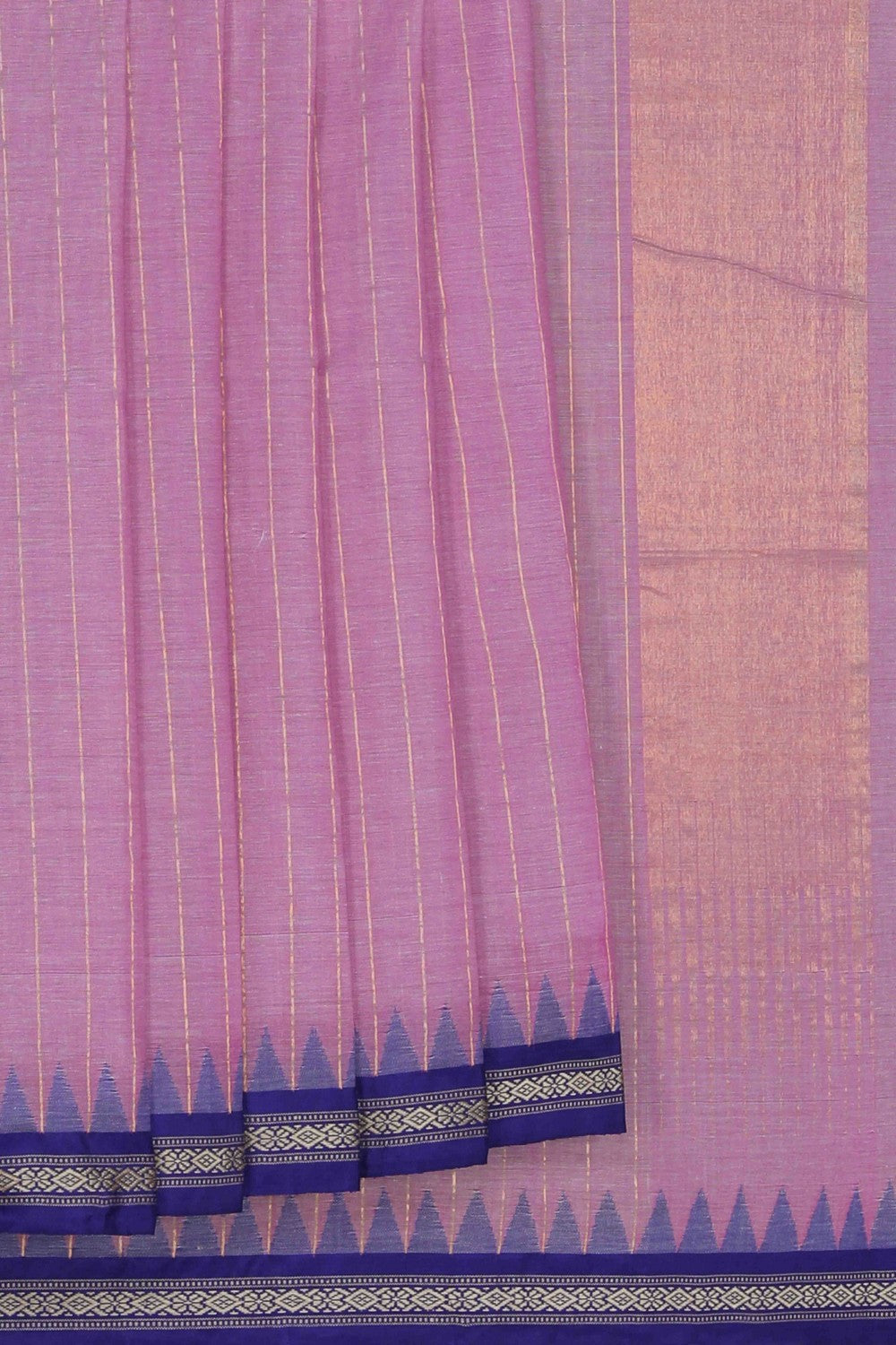 Image of Ponduru Cotton Lavender-Pink Saree