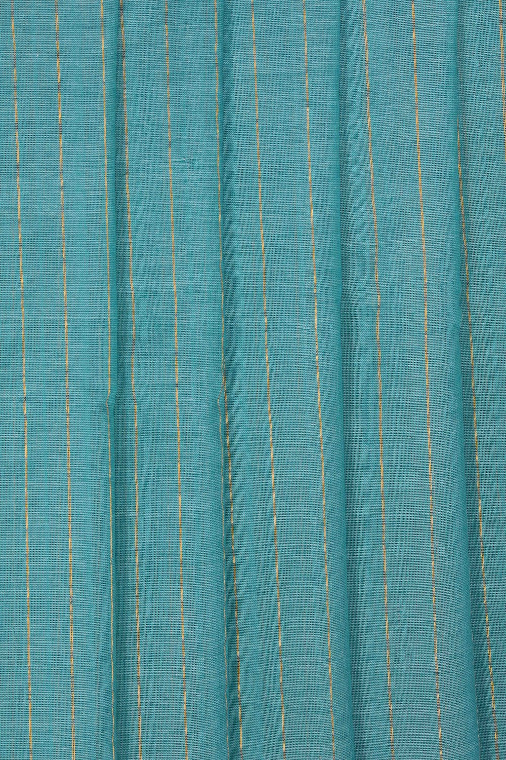 Image of Ponduru Cotton Sea-Green Saree
