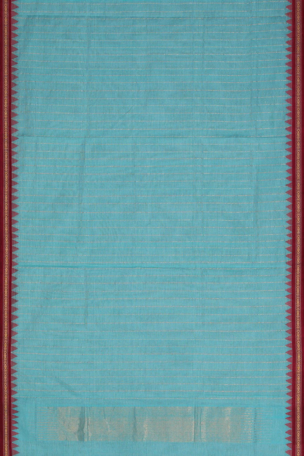 Image of Ponduru Cotton Sea-Green Saree