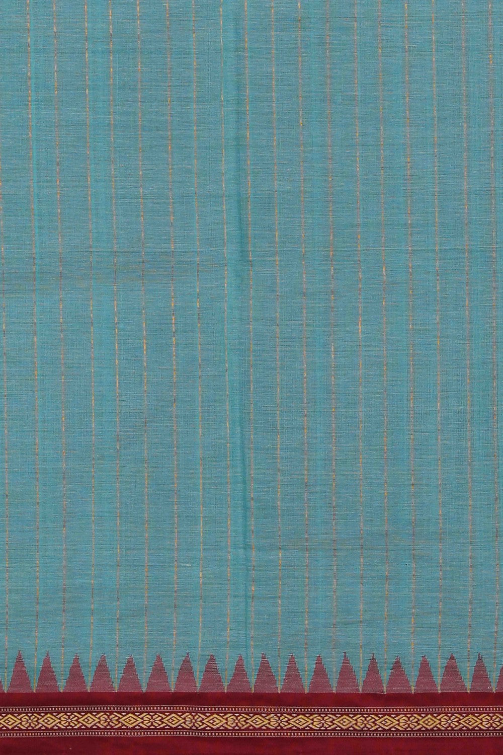 Image of Ponduru Cotton Sea-Green Saree