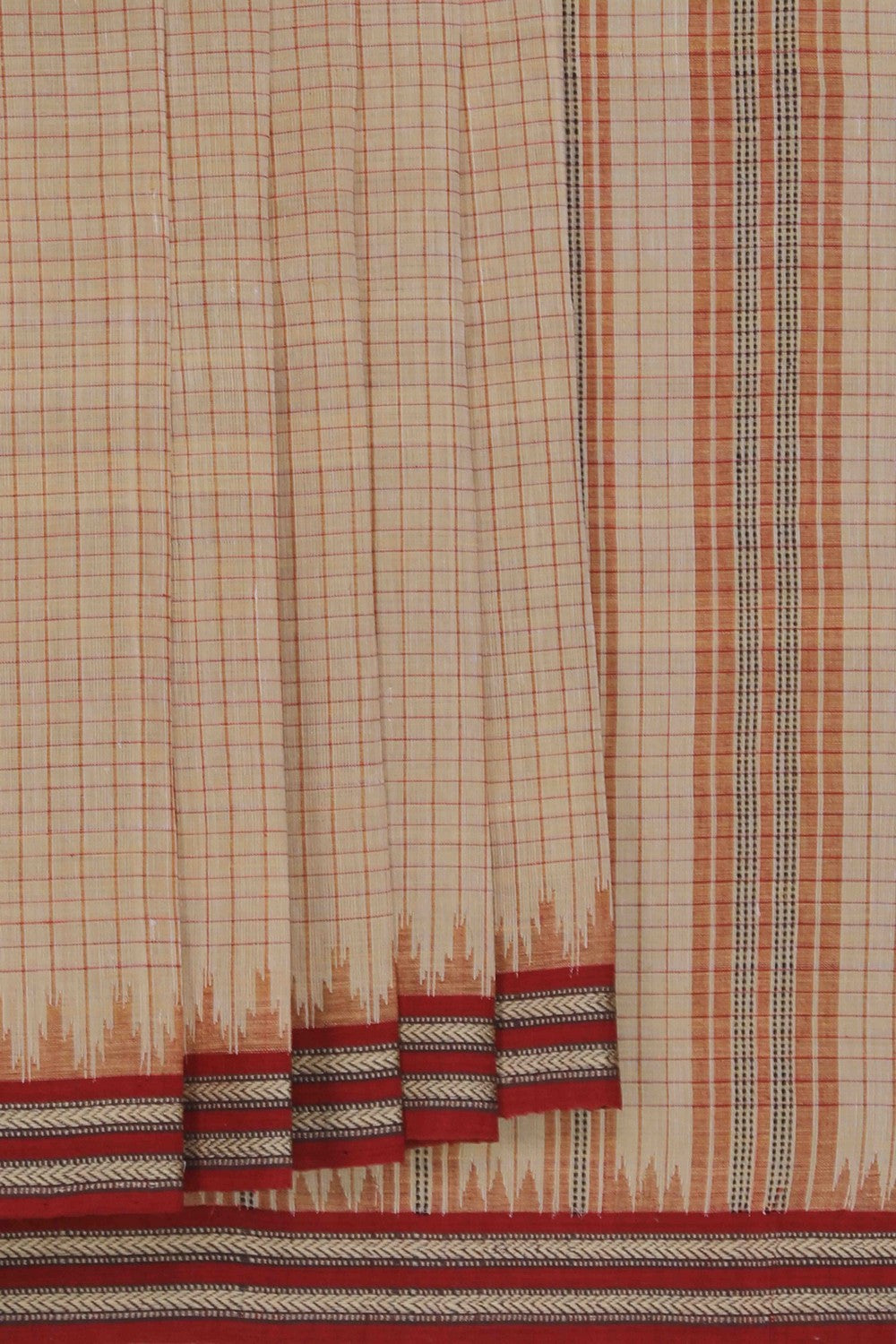 Image of Ponduru Cotton Beige Saree
