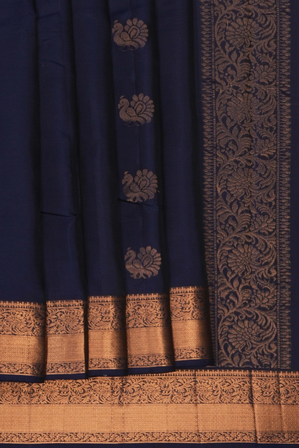 Image of Navy Blue South Silk Saree
