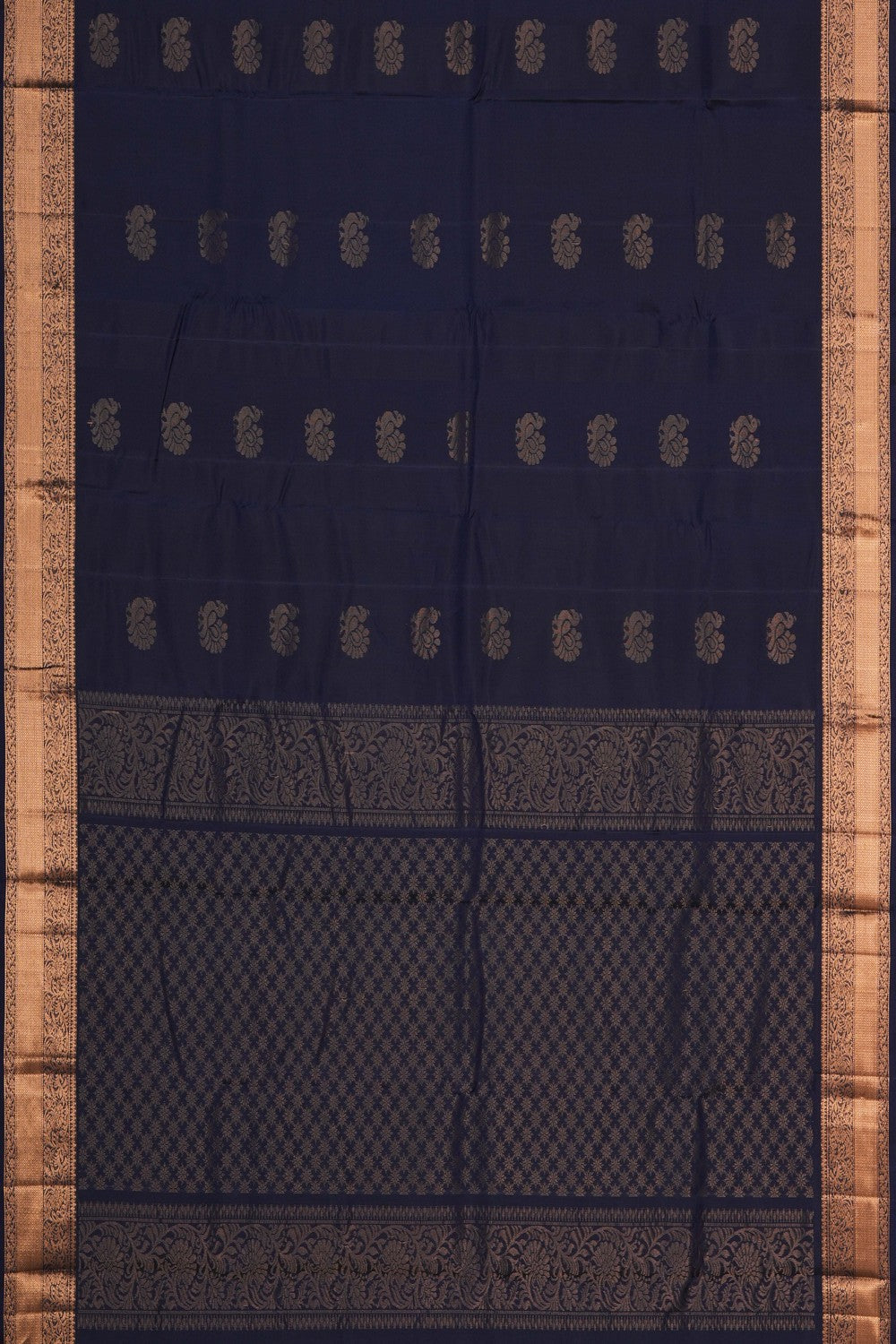 Image of Navy Blue South Silk Saree