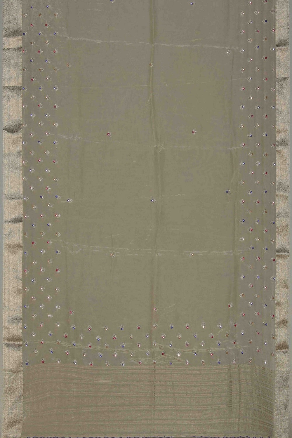 Image of Exquisite Beige Shimmering Silk Saree