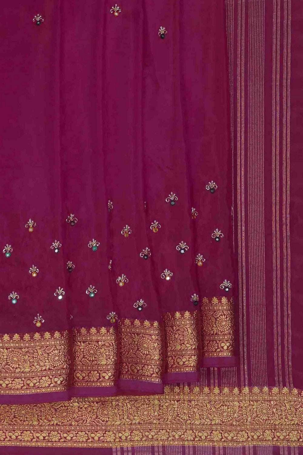 Image of Exquisite Pink Shimmering Silk Saree