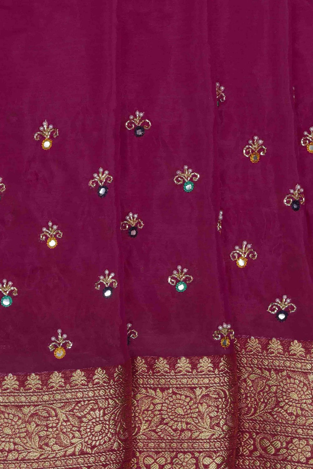 Image of Exquisite Pink Shimmering Silk Saree
