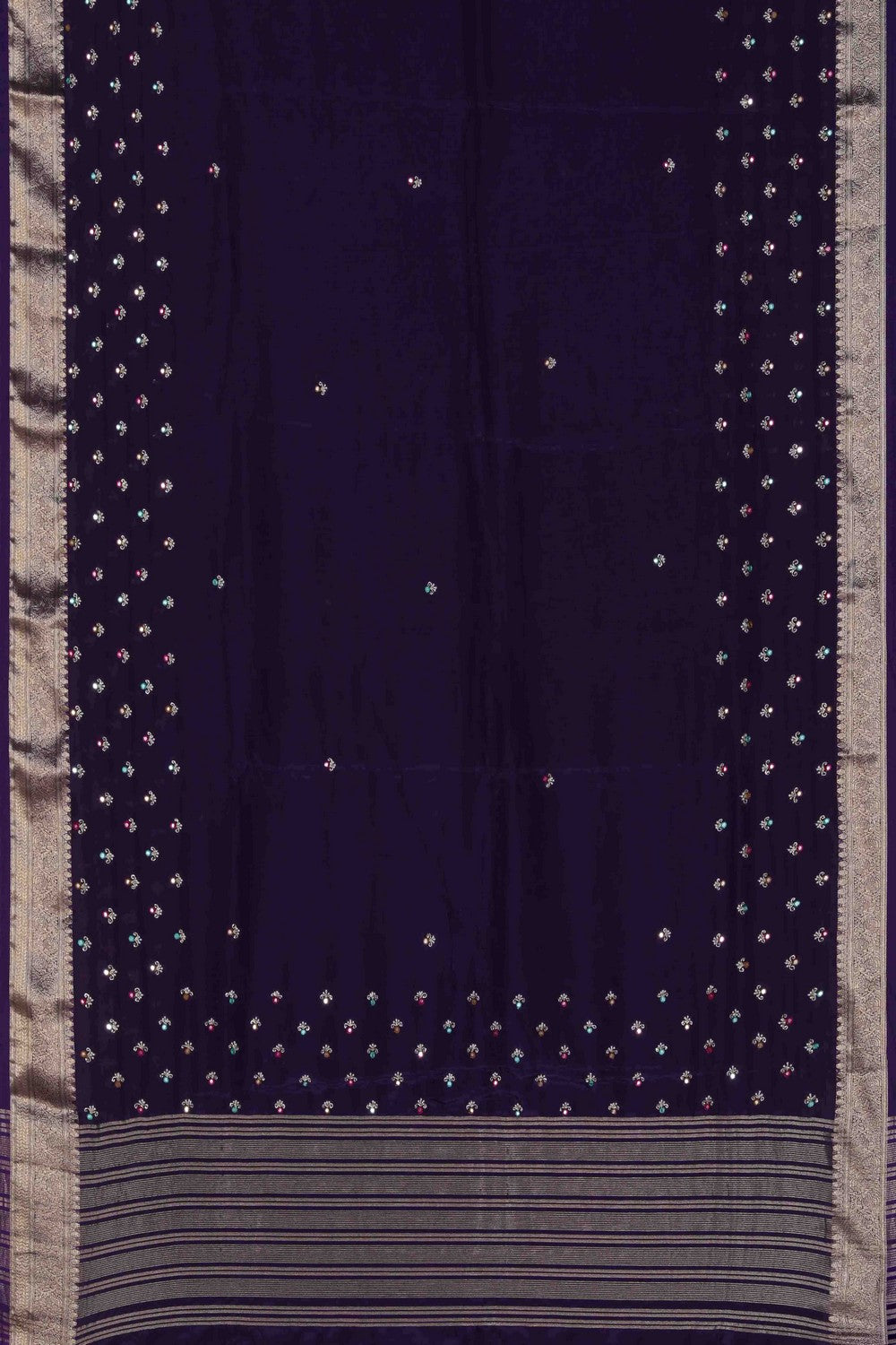 Image of Exquisite Purple Shimmering Silk Saree