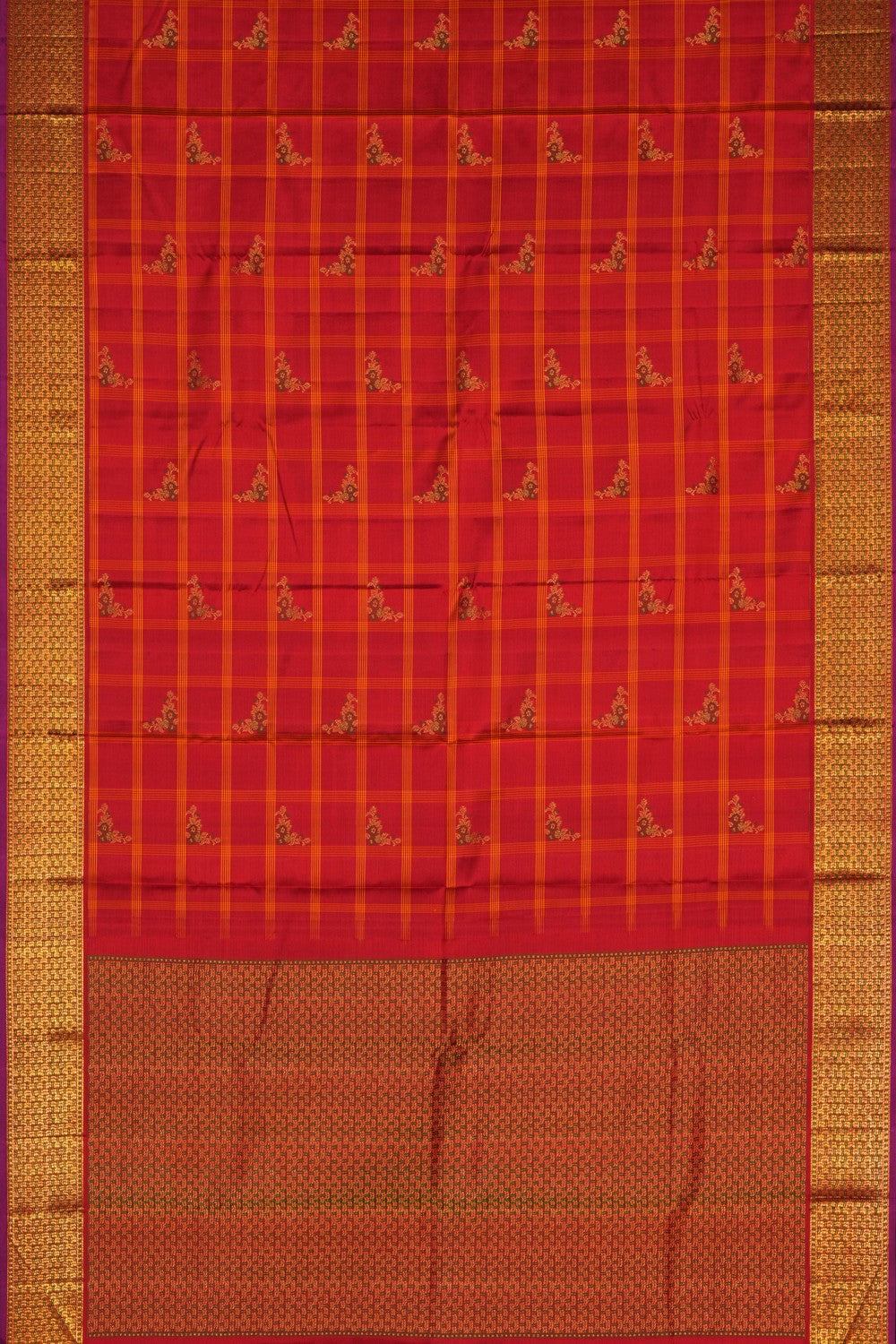 Image of Red Arani Silk Saree