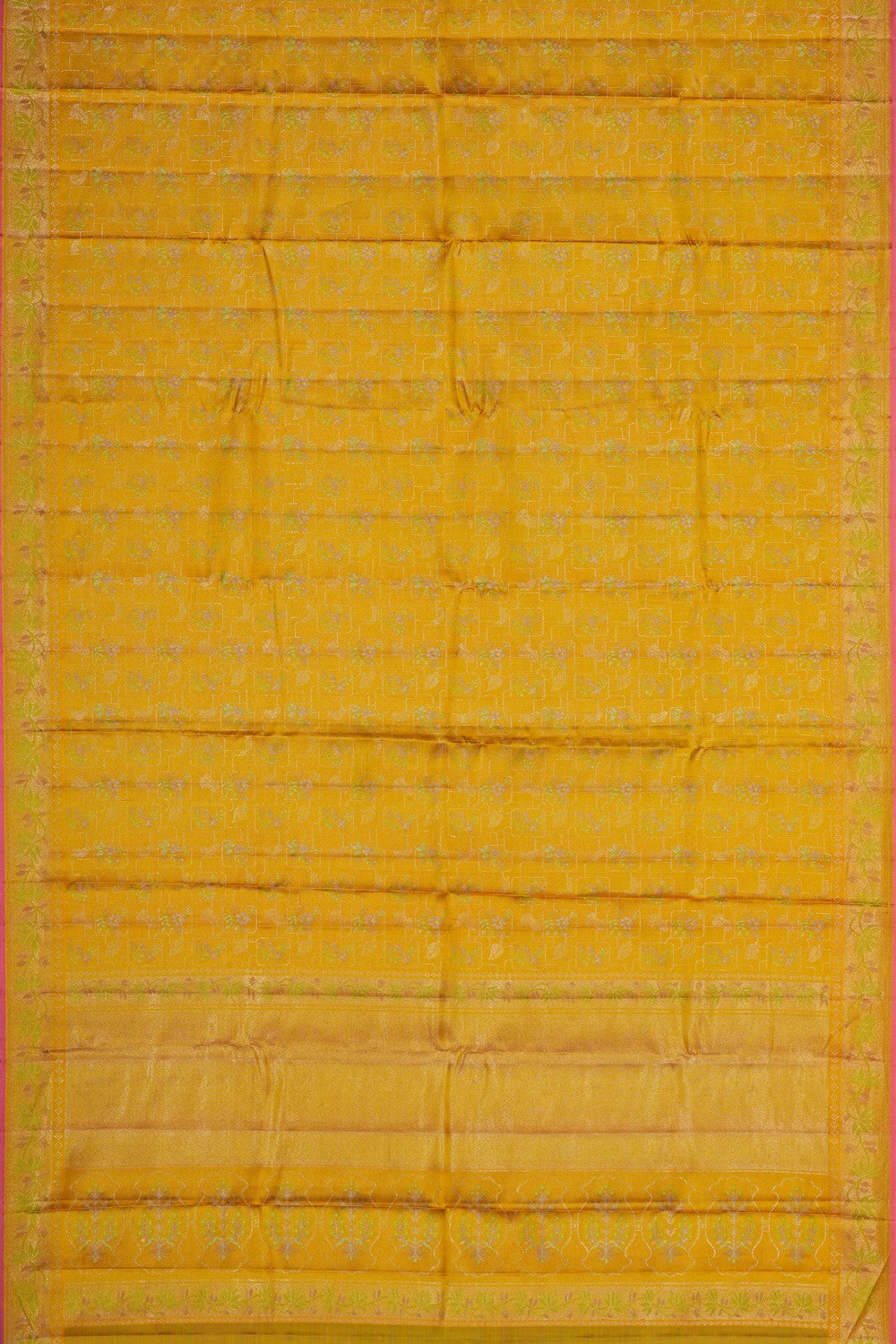 Image of Geometric Floral Arani Silk Saree