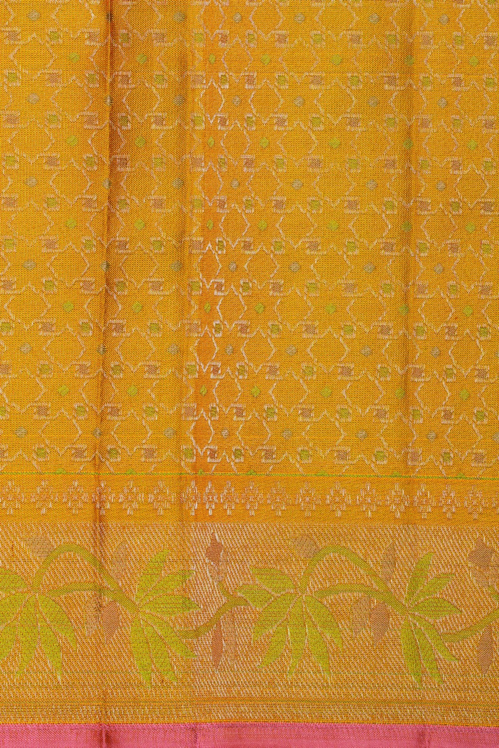 Image of Geometric Floral Arani Silk Saree