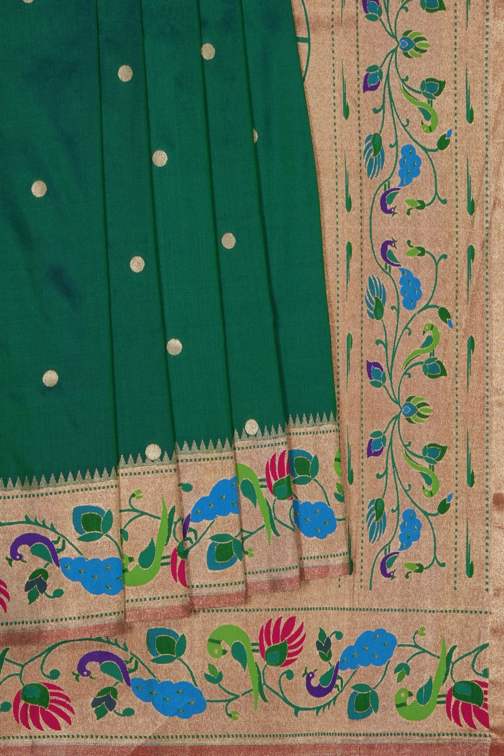 Image of Green Paithani Silk Saree