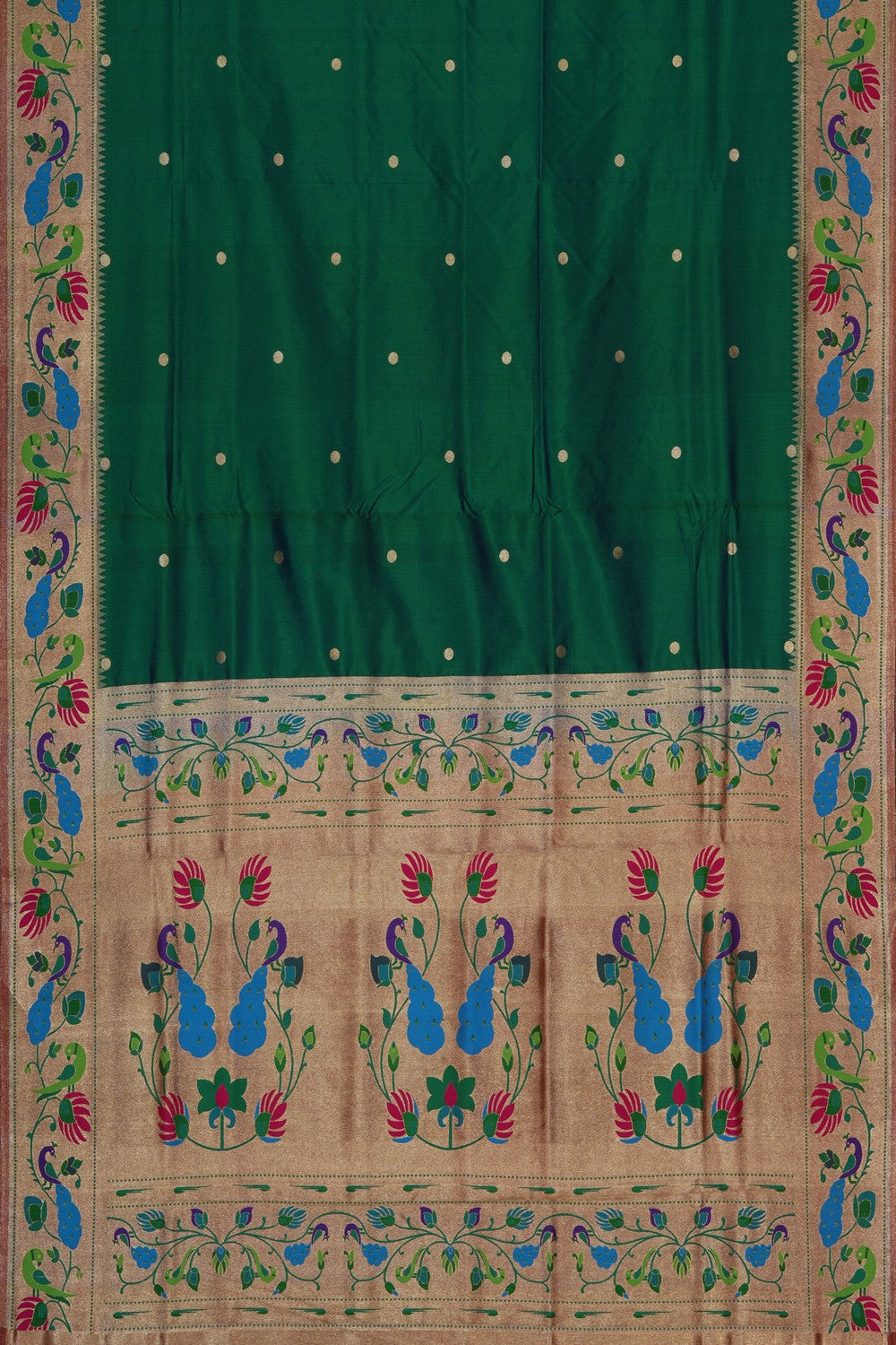 Image of Green Paithani Silk Saree