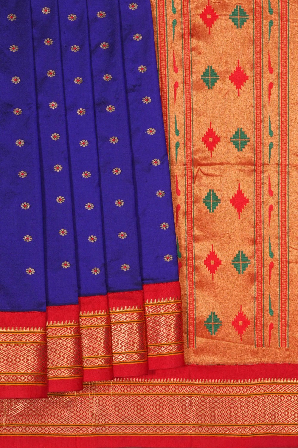 Image of Indigo Blue Paithani Silk Saree