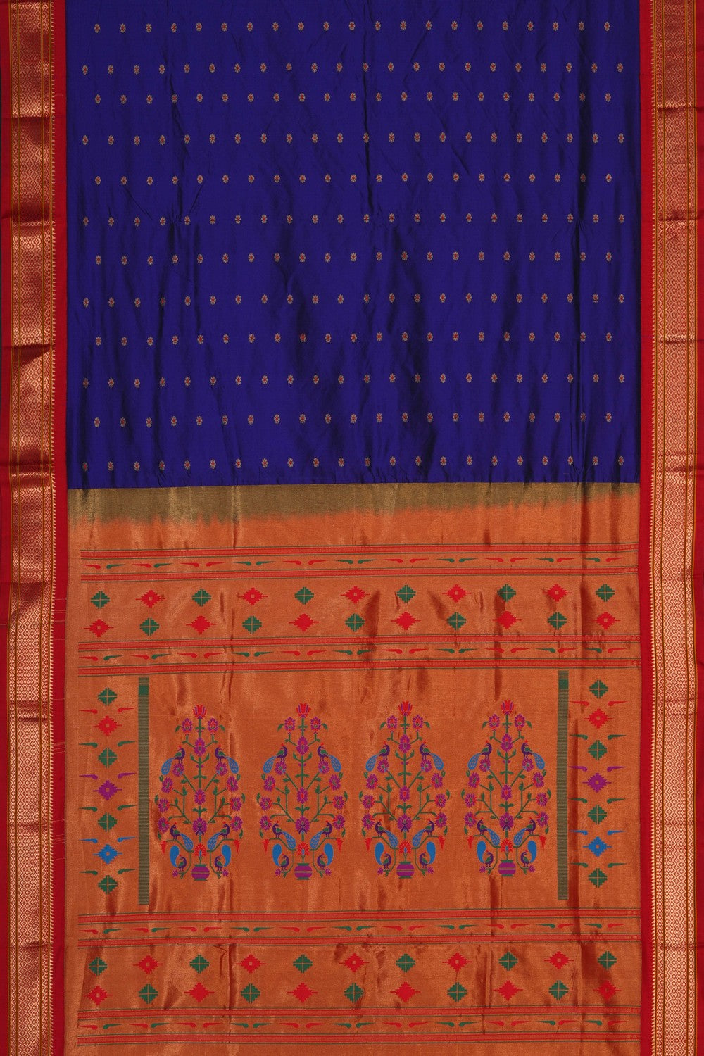 Image of Indigo Blue Paithani Silk Saree
