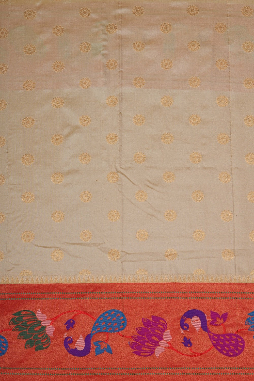 Image of Off-White Paithani Silk Saree