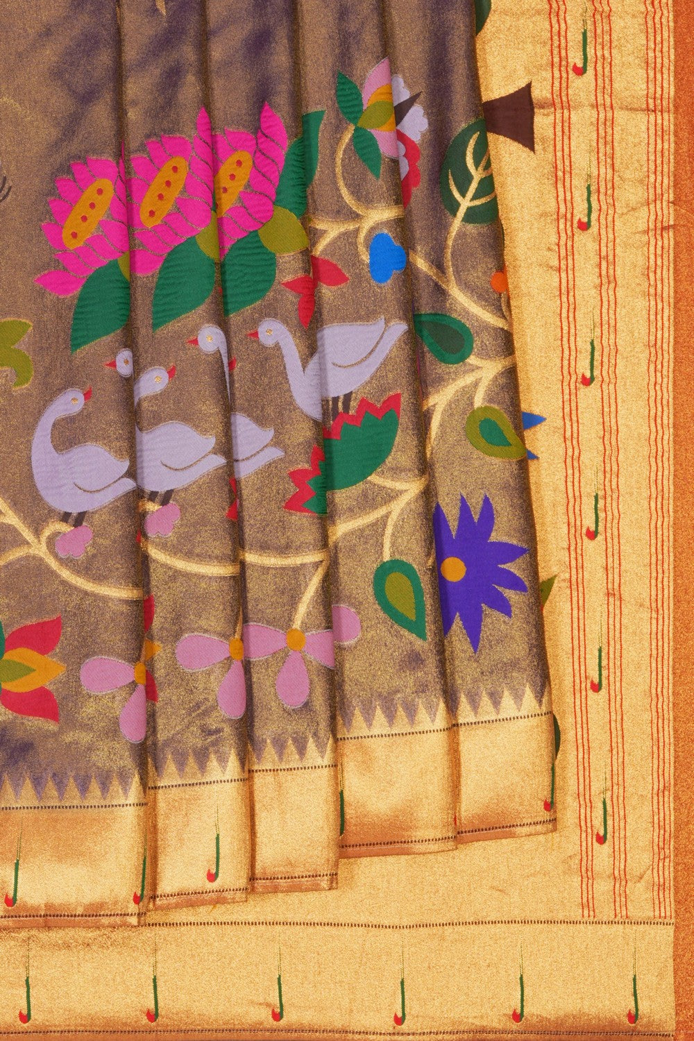 Image of Purple Paithani Tissue Silk Saree